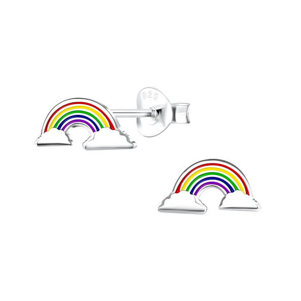 Wholesale Sterling Silver Rainbow Ear Studs - JD17110