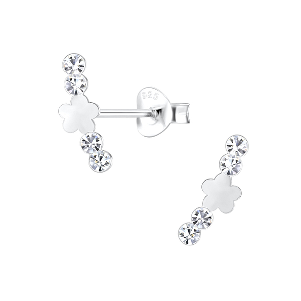 Wholesale Sterling Silver Flower Ear Studs - JD17171