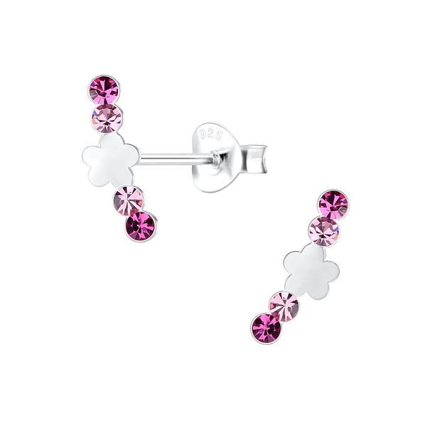 Wholesale Sterling Silver Flower Ear Studs - JD17172 Wholesale Sterling Silver Flower Ear Studs - JD17172