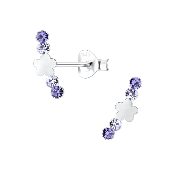 Wholesale Sterling Silver Flower Ear Studs - JD17173