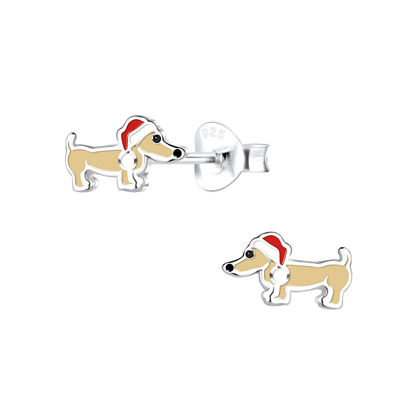 Wholesale Sterling Silver Christmas Dog Ear Studs - JD17150