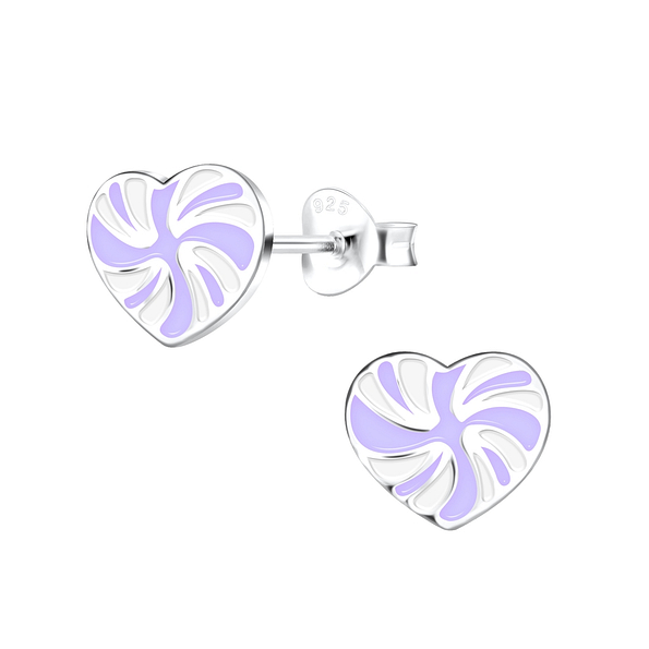 Wholesale Sterling Silver Spiral Heart Ear Studs - JD17153