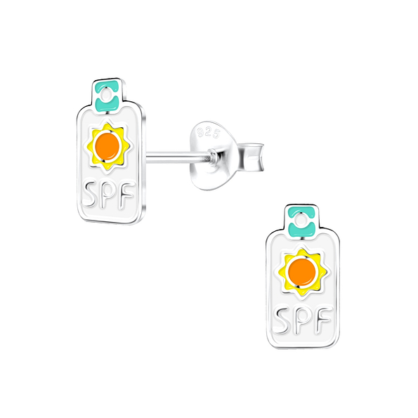 Wholesale Sterling Silver Sunscreen Bottle Ear Studs - JD17157