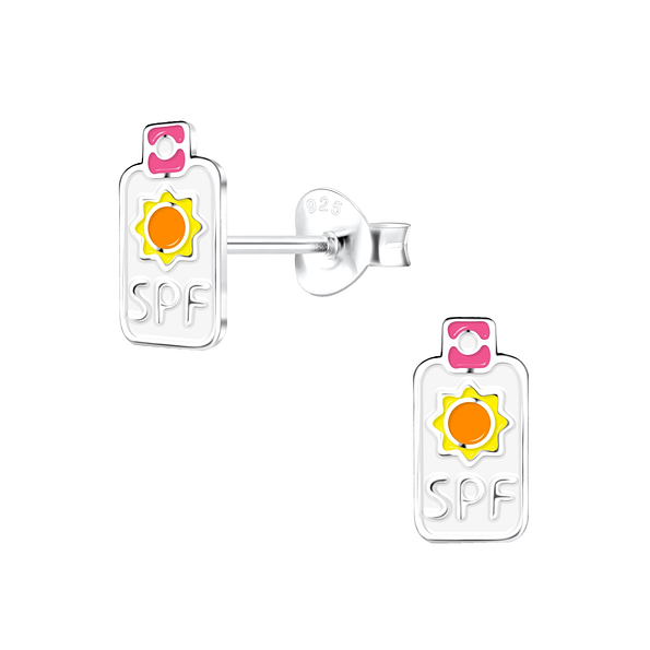 Wholesale Sterling Silver Sunscreen Bottle Ear Studs - JD17156