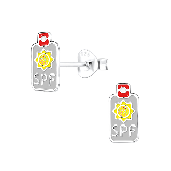 Wholesale Sterling Silver Sunscreen Bottle Ear Studs - JD17154