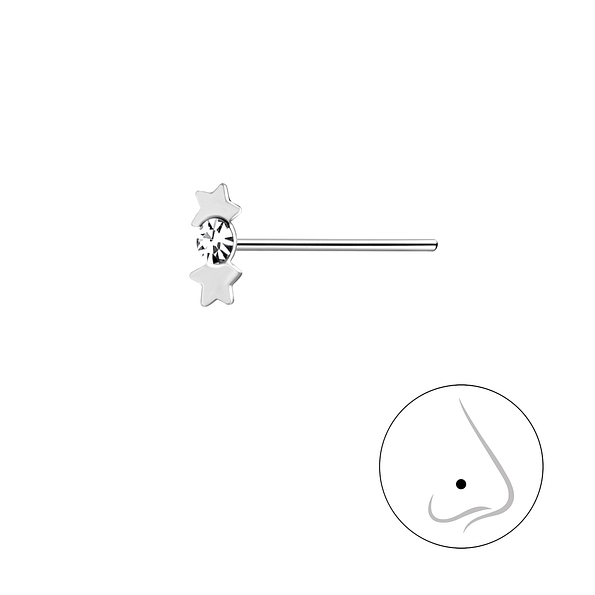 Wholesale Sterling Silver Star Nose Stud - JD15772