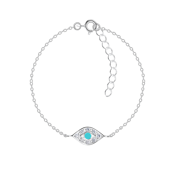 Wholesale Sterling Silver Evil Eye Bracelet - JD17239