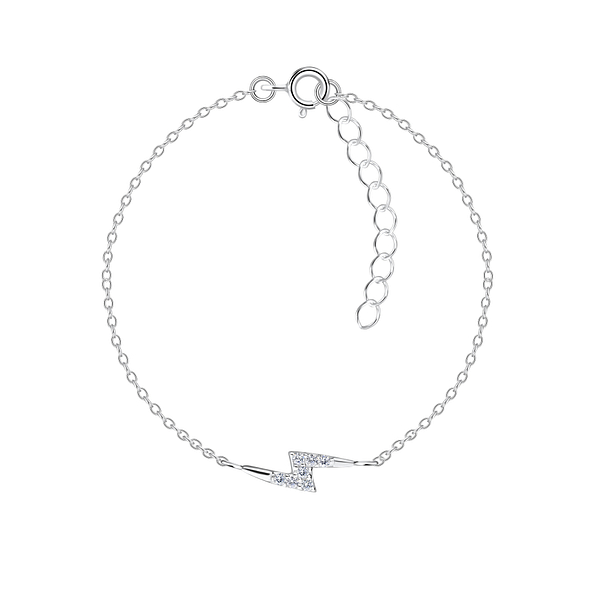 Wholesale Sterling Silver Thunder Bolt Bracelet - JD17326