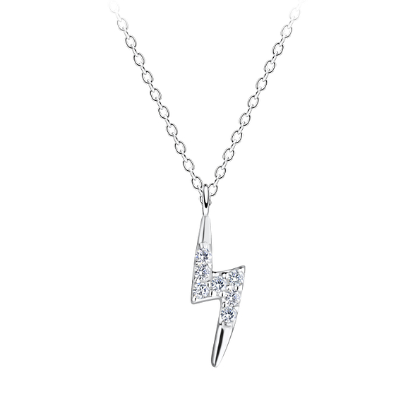 Wholesale Sterling Silver Thunder Bolt Necklace - JD17288