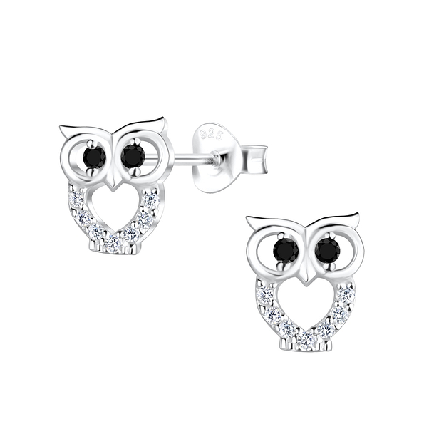 Wholesale Sterling Silver Owl Ear Studs - JD17337