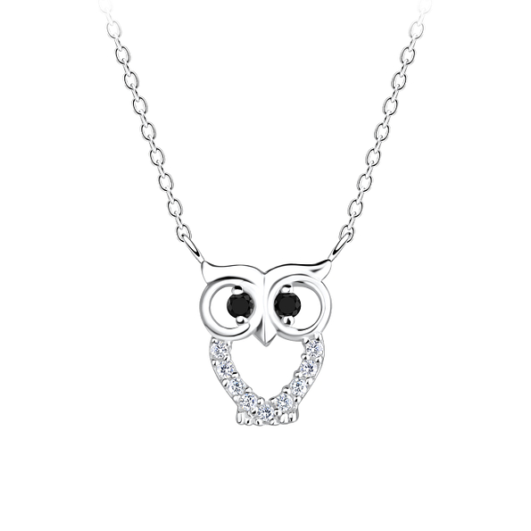 Wholesale Sterling Silver Owl Necklace - JD17272