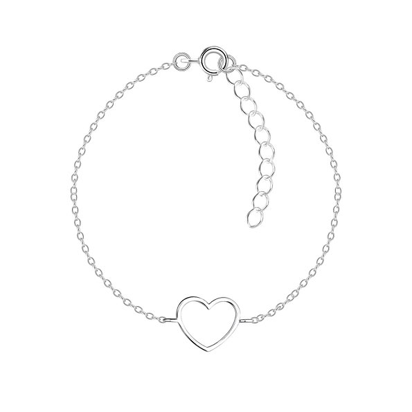 Wholesale Sterling Silver Heart Bracelet - JD17211