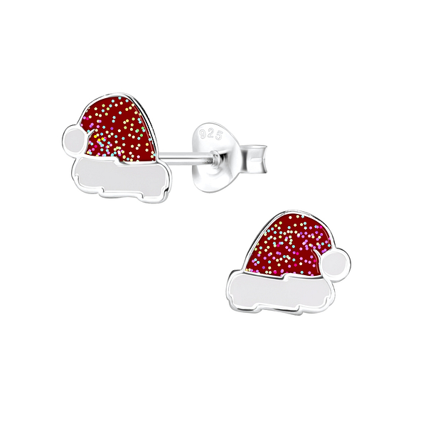 Wholesale Sterling Silver Santa Hat Ear Studs - JD17281