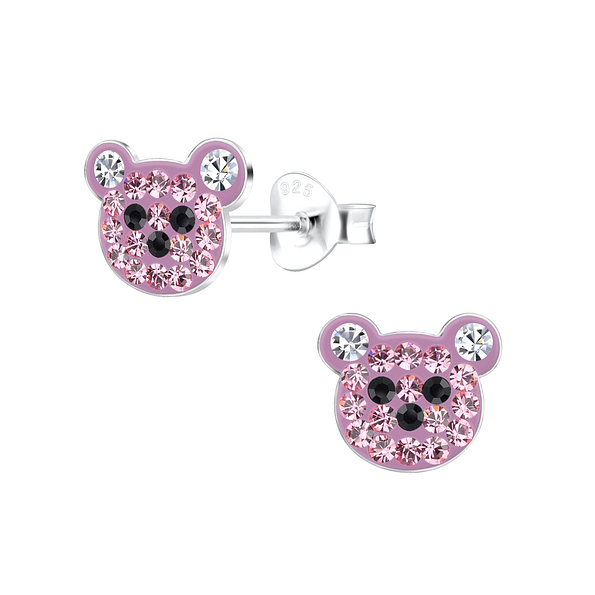 Wholesale Sterling Silver Crystal Bear Ear Studs - JD16930