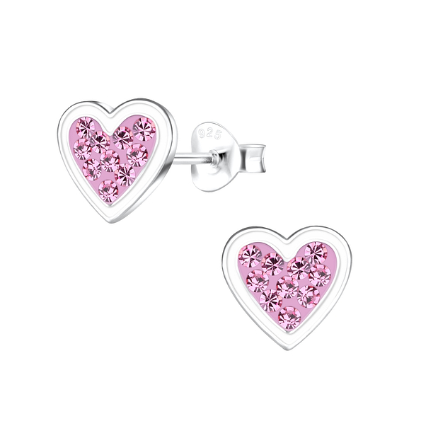 Wholesale Sterling Silver Heart Ear Studs - JD17162