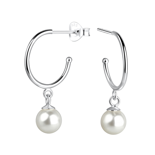 Wholesale 6mm Pearl Sterling Silver Ear Studs - JD17282