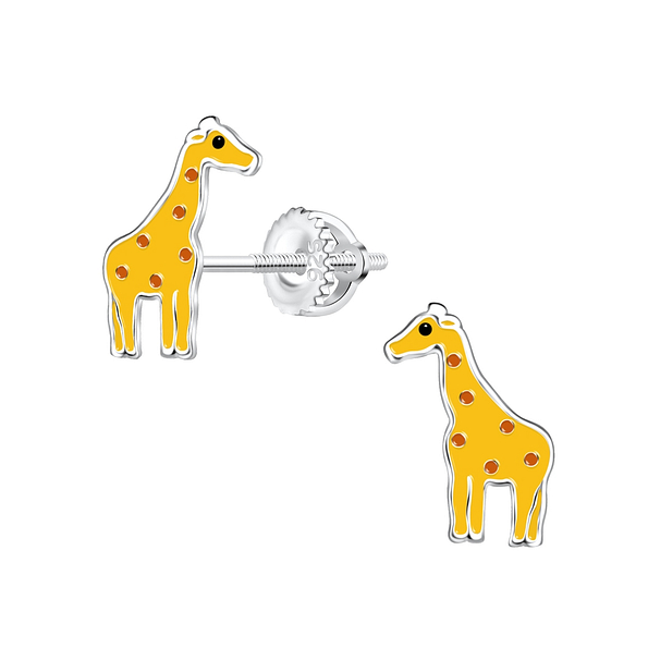 Wholesale Sterling Silver Giraffe Screw Back Ear Studs - JD17379