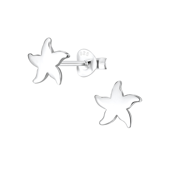 Wholesale Sterling Silver Starfish Ear Studs - JD17481