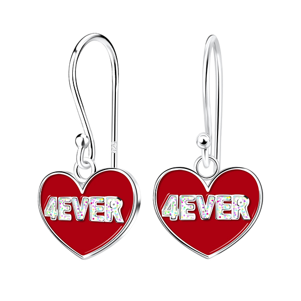 Wholesale Sterling Silver 4Ever Heart Earrings - JD17502
