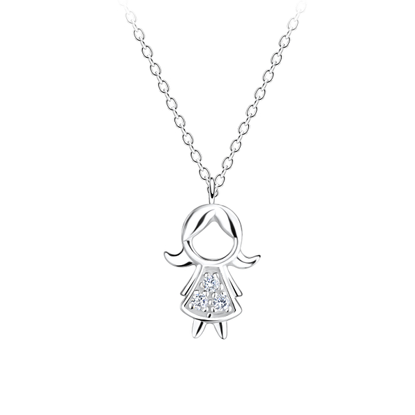 Wholesale Sterling Silver Girl Necklace - JD17393