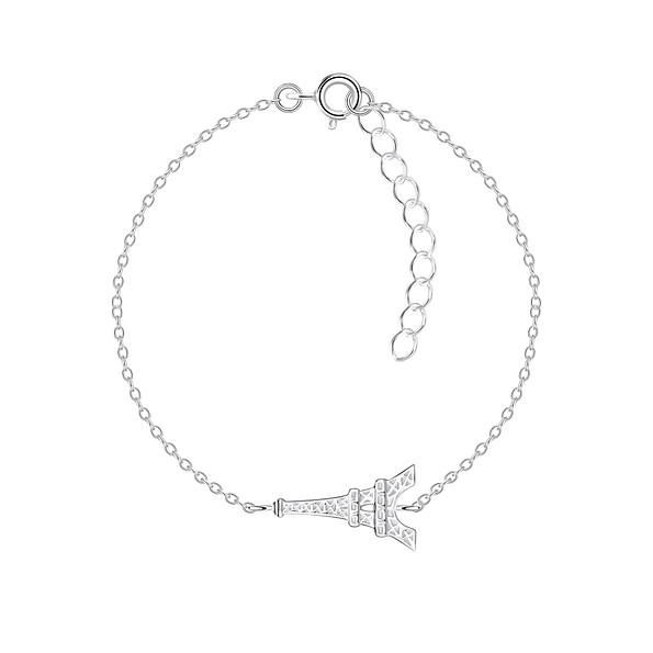 Wholesale Sterling Silver Eiffel Tower Bracelet - JD17518