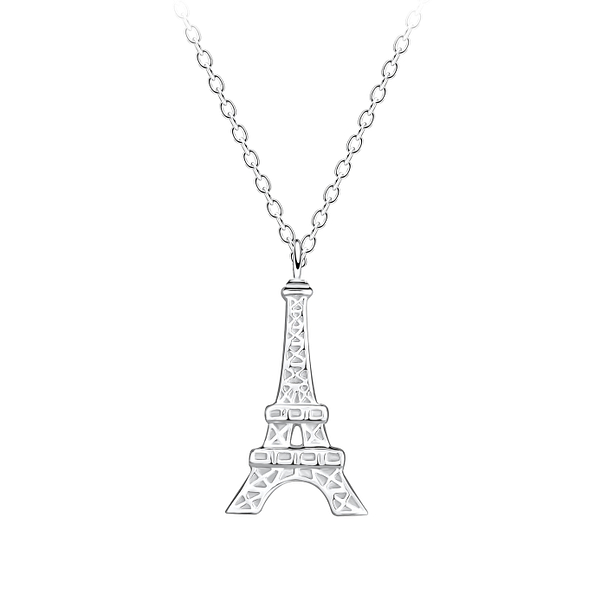 Wholesale Sterling Silver Eiffel Tower Necklace - JD17547