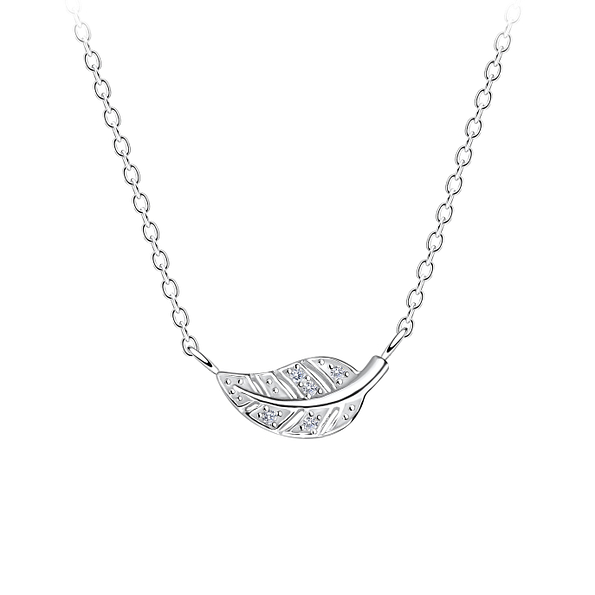 Wholesale Sterling Silver Leaf Necklace - JD17409