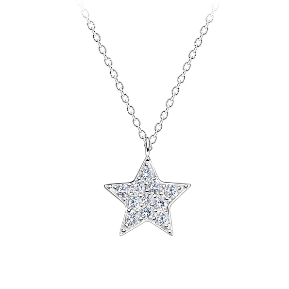 Wholesale Sterling Silver Star Necklace - JD17412