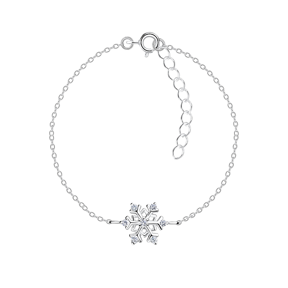 Wholesale Sterling Silver Snowflake Bracelet - JD17356