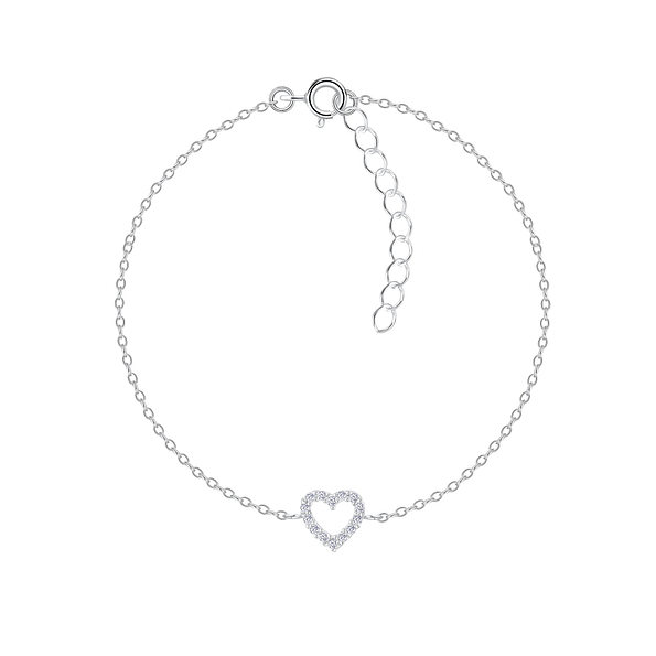 Wholesale Sterling Silver Heart Bracelet - JD7784 Wholesale Sterling Silver Heart Bracelet - JD7784