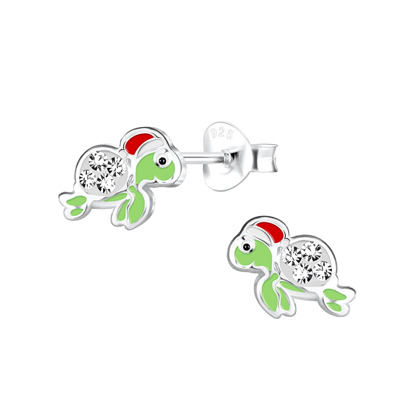 Wholesale Sterling Silver Christmas Turtle Ear Studs - JD17501