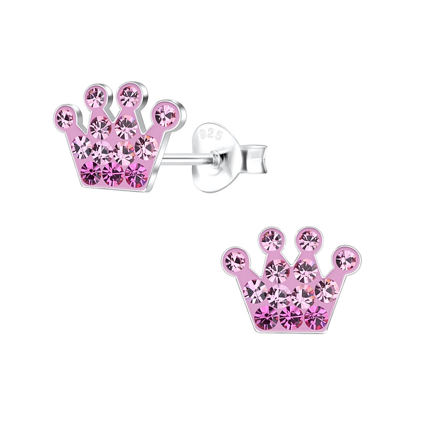 Wholesale Sterling Silver Crown Ear Studs - JD17503