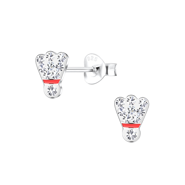 Wholesale Sterling Silver Shuttlecock Ear Studs - JD17550