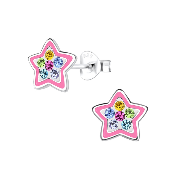 Wholesale Sterling Silver Star Ear Studs - JD17514