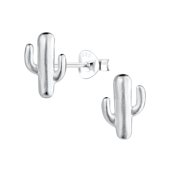 Wholesale Sterling Silver Cactus Ear Studs - JD17536