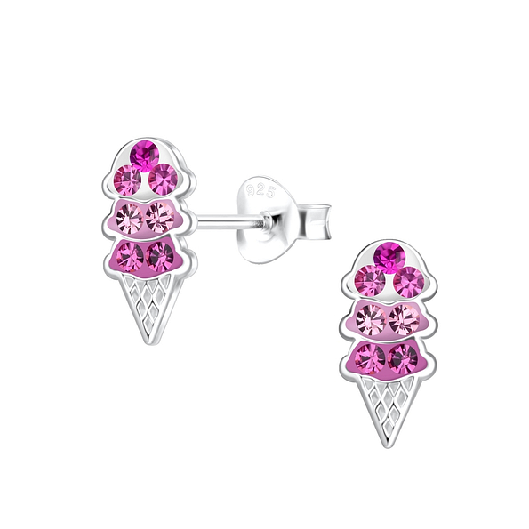 Wholesale Sterling Silver Ice Cream Ear Studs - JD17635 Wholesale Sterling Silver Ice Cream Ear Studs - JD17635