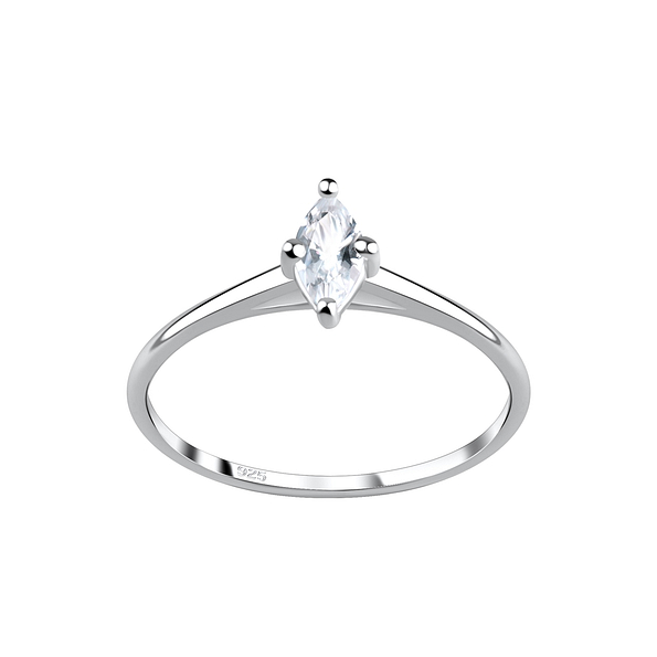 Wholesale 3X6mm Marquise Cubic Zirconia Sterling Silver Ring - JD17374