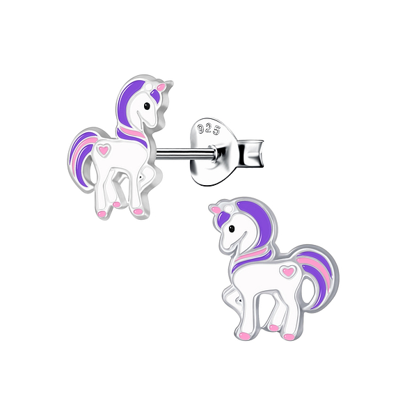 Wholesale Sterling Silver Unicorn Ear Studs - JD17803