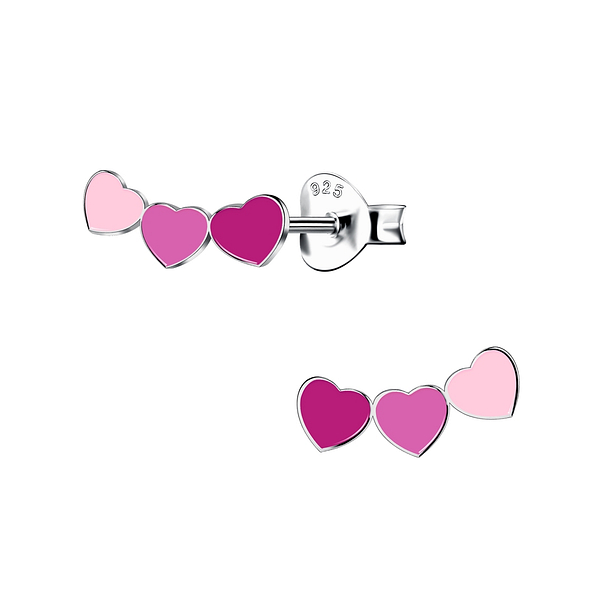 Wholesale Sterling Silver Heart Ear Studs - JD17808