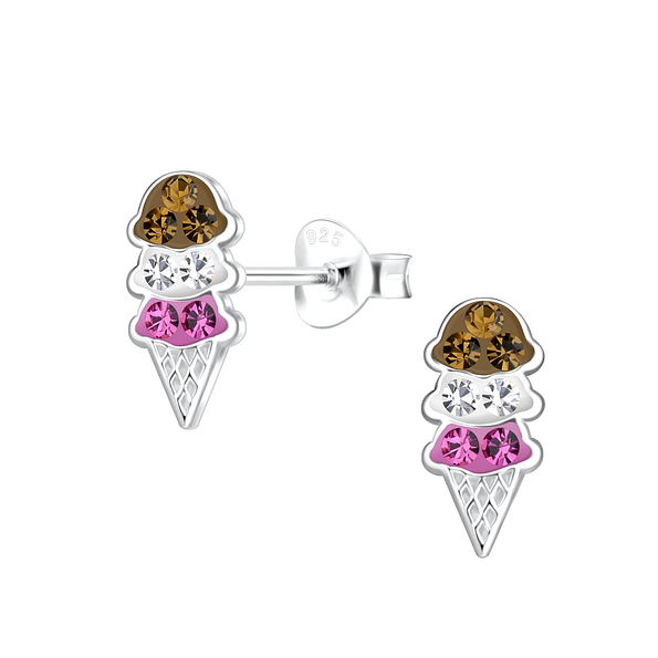 Wholesale Sterling Silver Ice Cream Ear Studs - JD17857