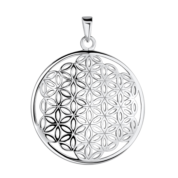 Wholesale Sterling Silver Flower Of Life Pendant - JD17861