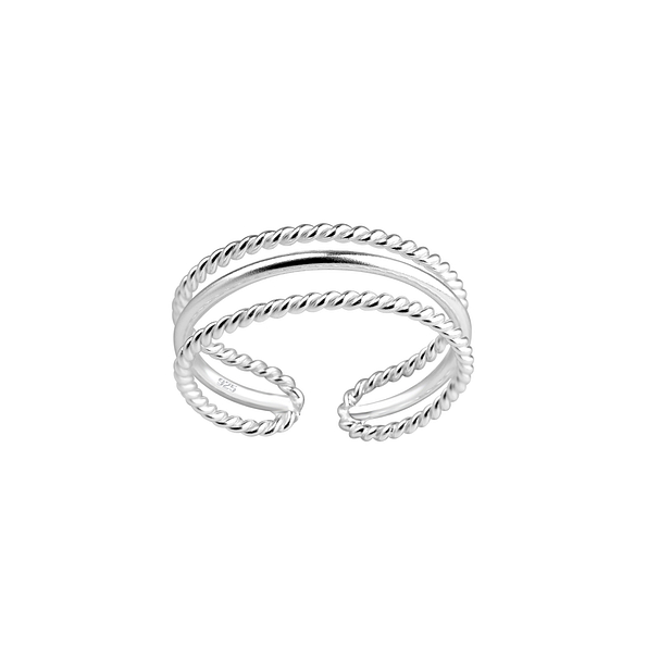 Wholesale Sterling Silver Twisted Toe Ring - JD17245