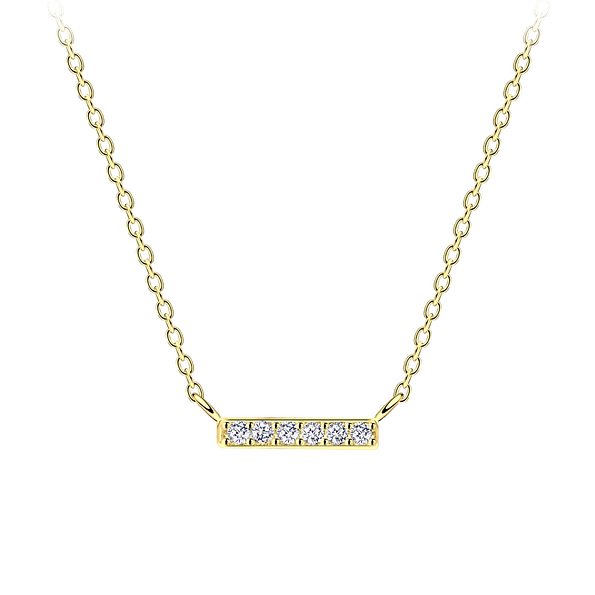 Wholesale Sterling Silver Bar Necklace - JD17952