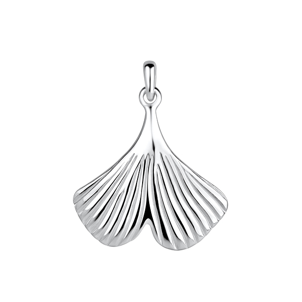 Wholesale Sterling Silver Gingko Pendant - JD17863