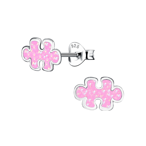 Wholesale Sterling Silver Puzzle Ear Studs - JD18365