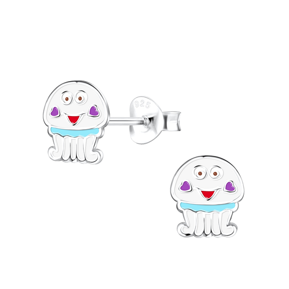 Wholesale Sterling Silver Jellyfish Ear Studs - JD18114