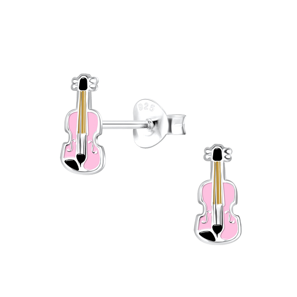 Wholesale Sterling Silver Violin Ear Studs - JD18118