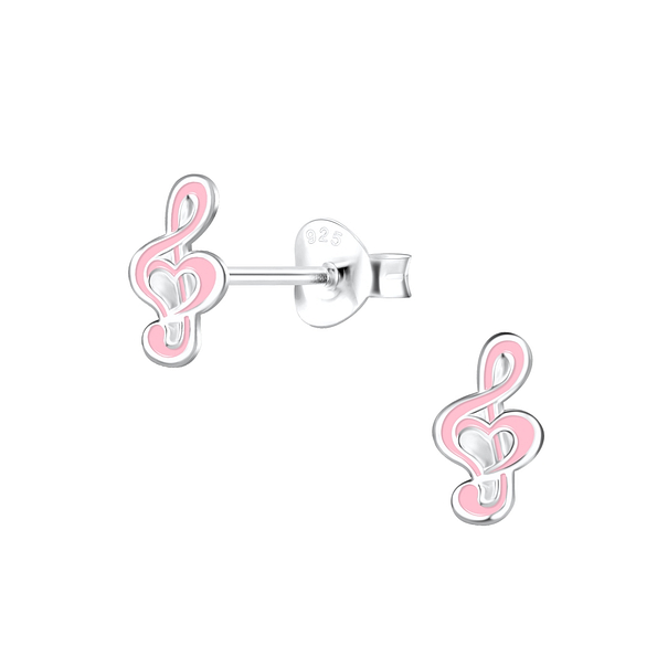 Wholesale Sterling Silver Musical Note Ear Studs - JD18122