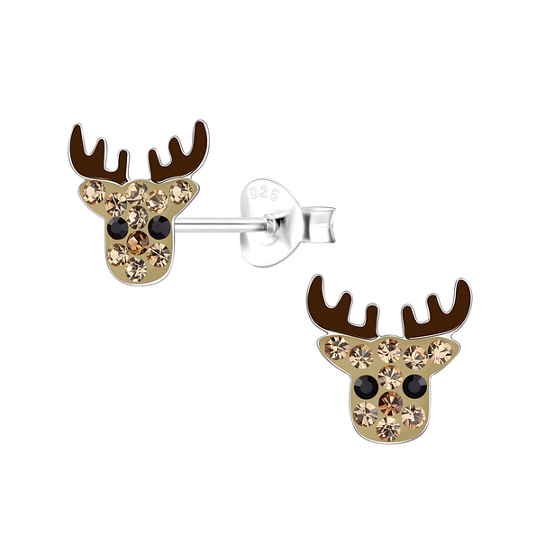 Wholesale Sterling Silver Reindeer Ear Studs - JD18020