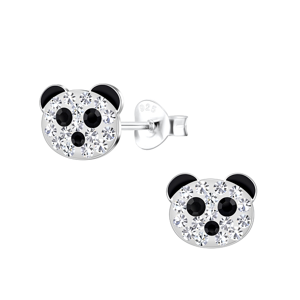 Wholesale Sterling Silver Panda Ear Studs - JD18376